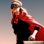 Girl dressed up as super hero