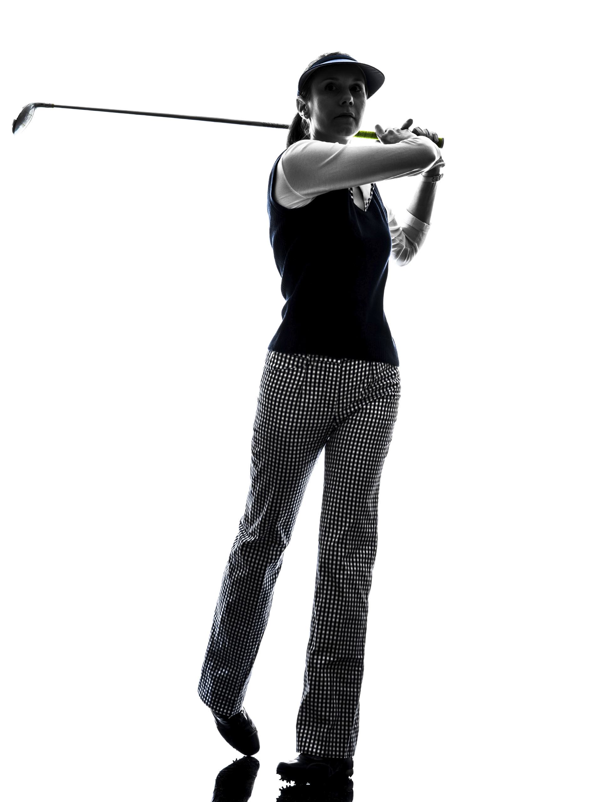 woman golfer golfing silhouette